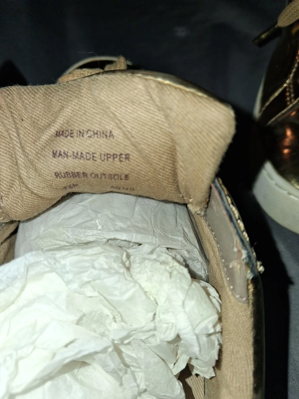 Michael Kors Gold Metallic Low-Top Sneakers with Tan Laces
